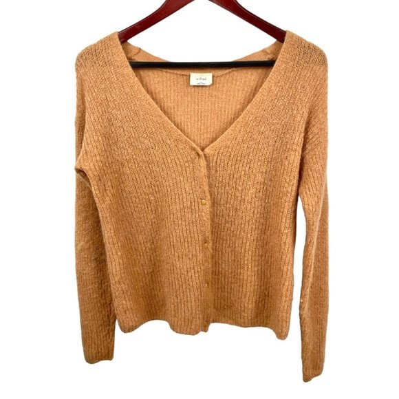 WILFRED Camel "Tannin" Front To Back Alpaca Blend Button Up Sweater Size XXS - Picture 5 of 8